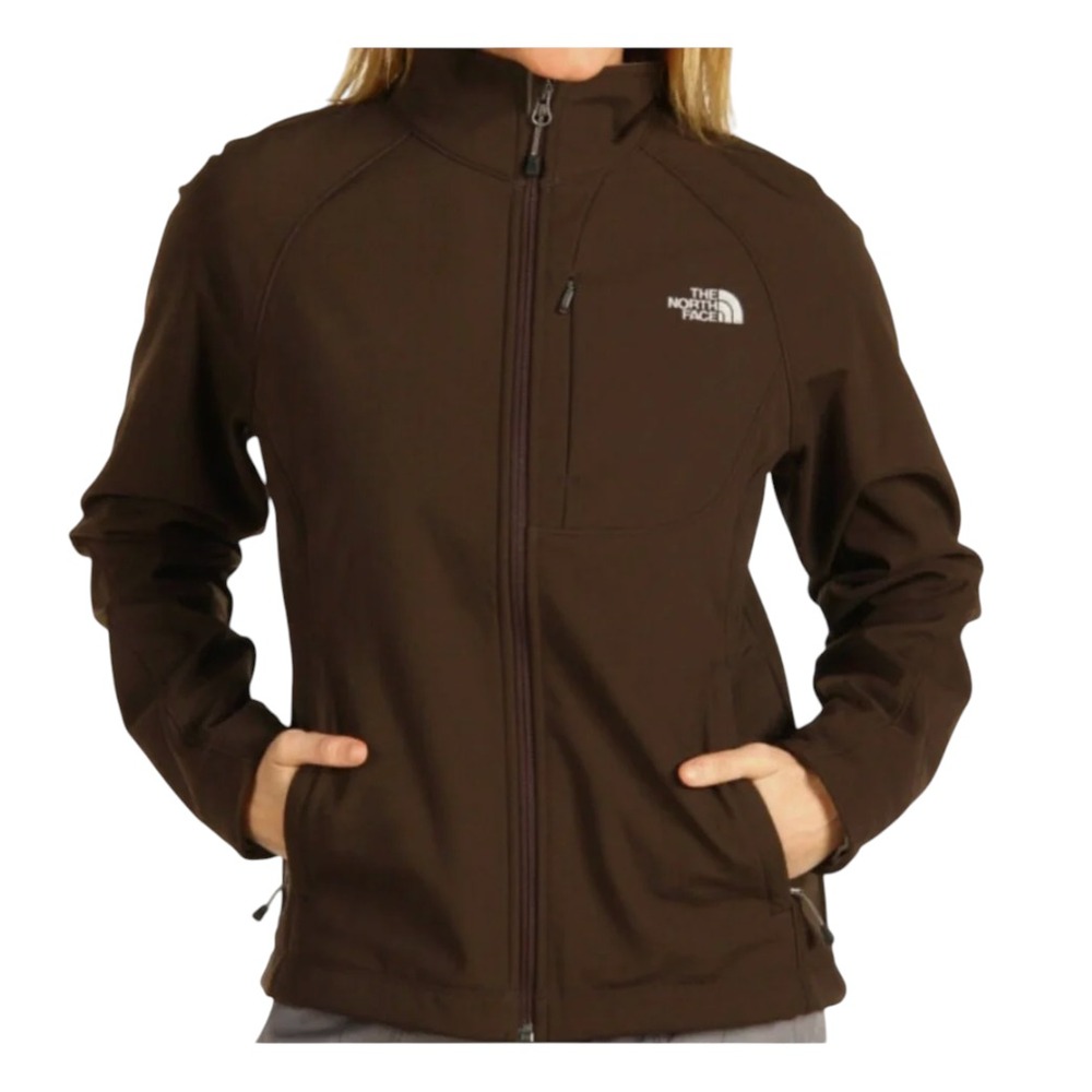 THE NORTH FACE TNF Apex Bionic Jacket DARK BROWN Softshell Fleece Inside SIZE XL